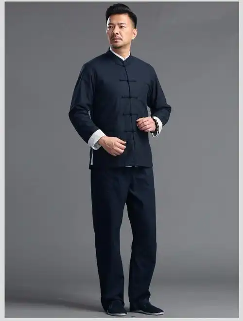 中国风中老年外套春中式禅服装酒红三件套加棉加厚送老北京布鞋165