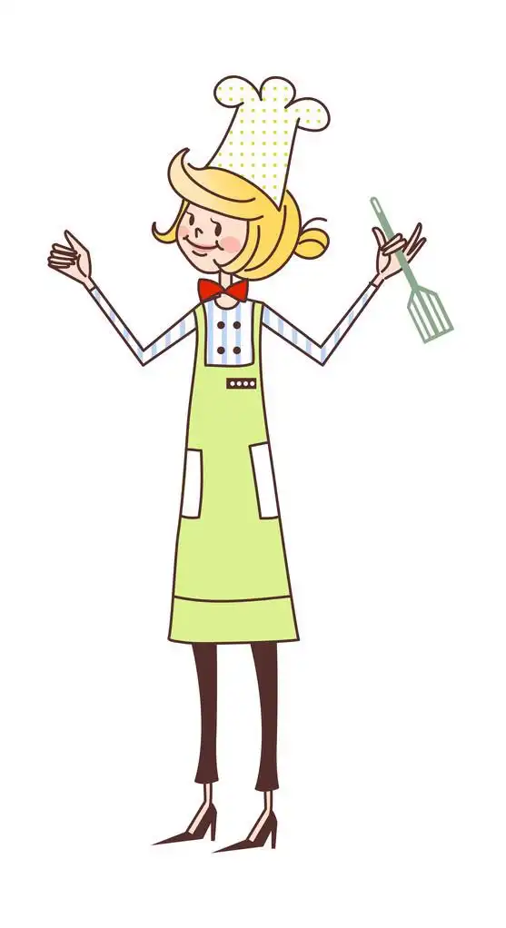 女人穿着围裙的特写