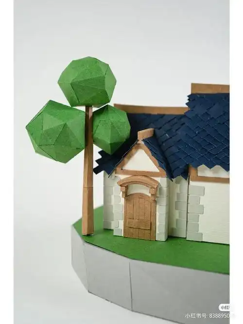 手工#卡纸制作的蒙德小屋