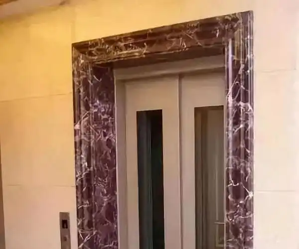 石材门套线条实景案例图及施工方案流程    石材门套在酒店大门电梯门