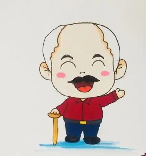 白胡子老爷爷简笔画教程_简笔画图片大全 - 元艺考