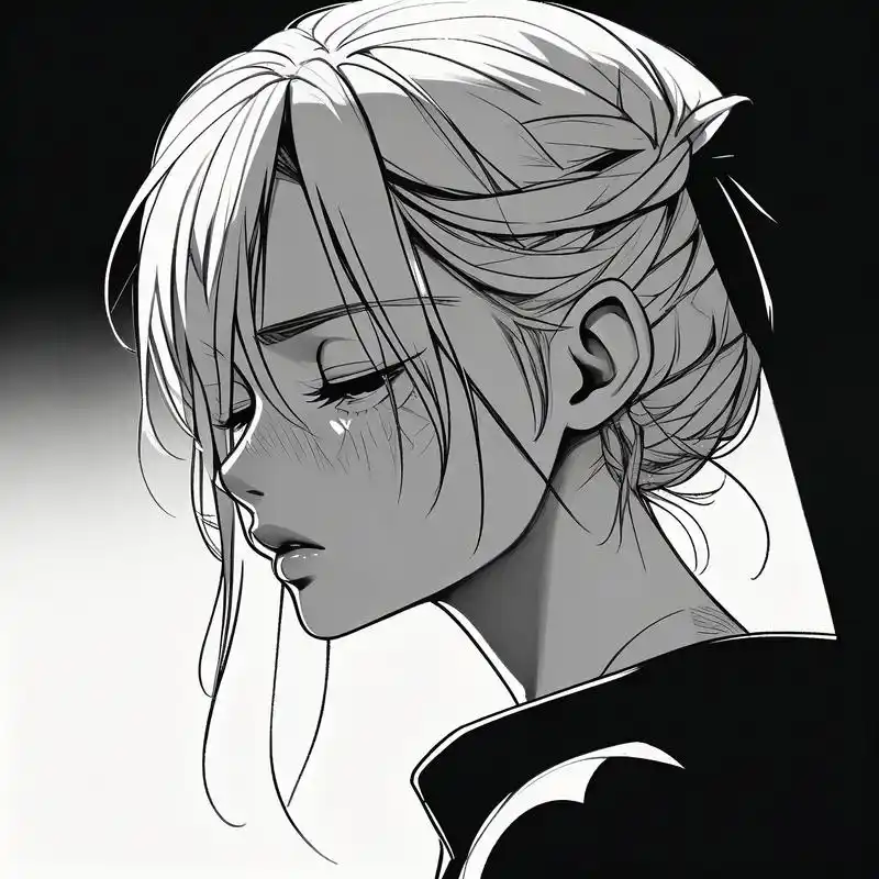 96抑郁女生的黑白素描头像94 探索黑白素描中的情感深度,这些头像