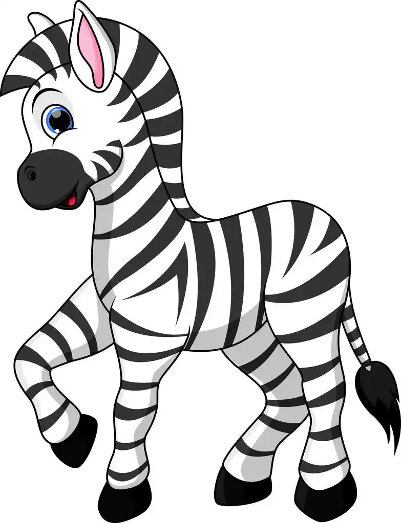 斑马卡通,强大的斑马,可爱,惹人怜爱