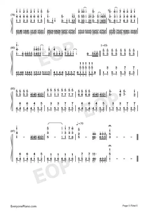 电脳スキル-初音未来双手简谱预览5