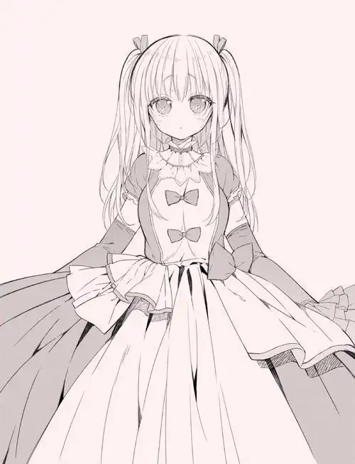 简笔画二次元少女全身 第1页