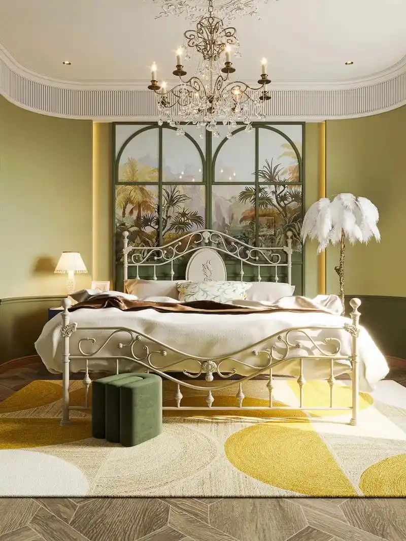 复古卧室 起床就晒太阳!#效果图表现 #复古风格 #别墅豪宅 - 抖音