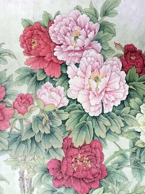 尹建霞工笔牡丹画作品