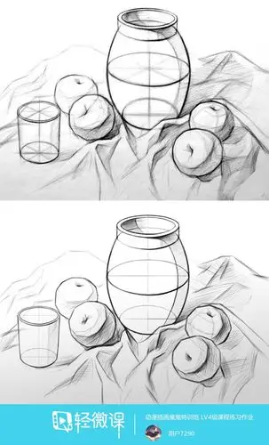 rh34138临摹组合静物组合素描速写静物提高训练