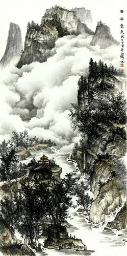 山水画赏析,著名画家——北海_中国