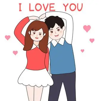 温馨卡通情人节情侣我爱你gif图