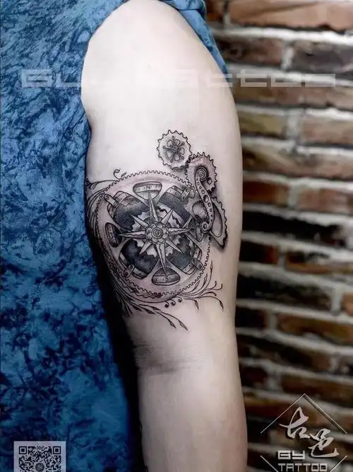 罗盘_纹身图案手稿图片_古邑,小聪的纹身作品集