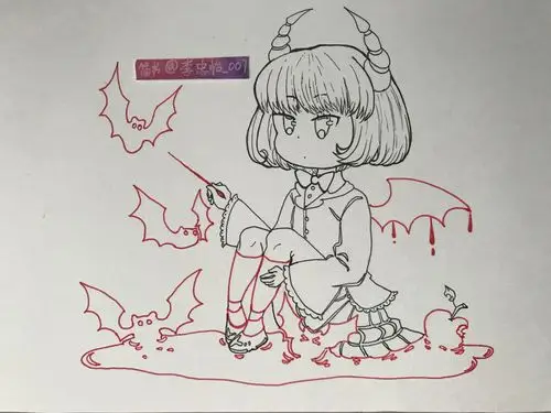 画の喃喃自语(179)—恶魔女孩 - 简书
