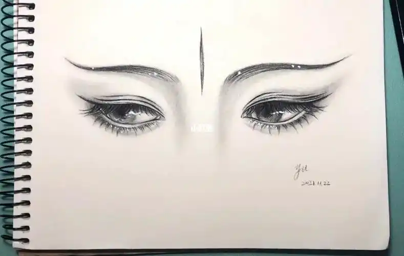 古风铅笔线稿第二天眼睛练习