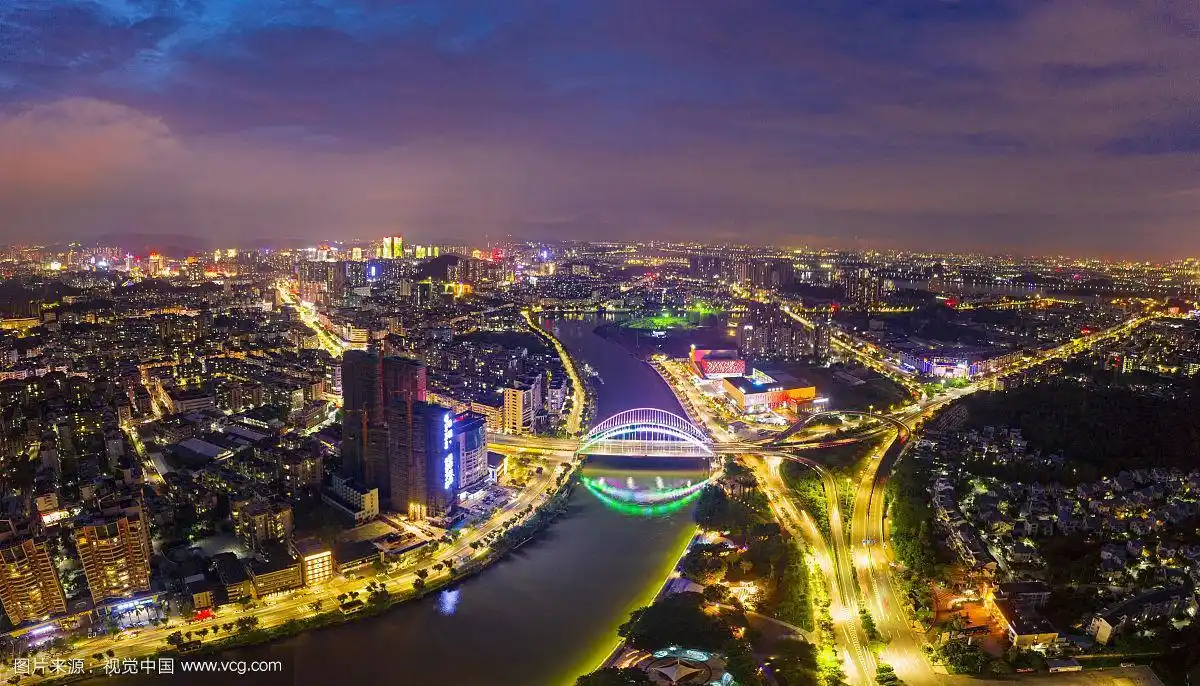 广东省江门市城市夜景