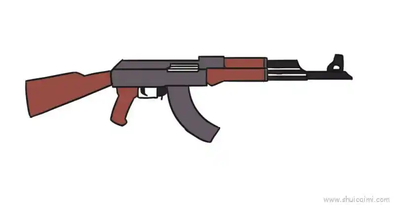 吃鸡枪简笔画的画法图解分享到这里,查找更多吃鸡枪图片大全简笔画