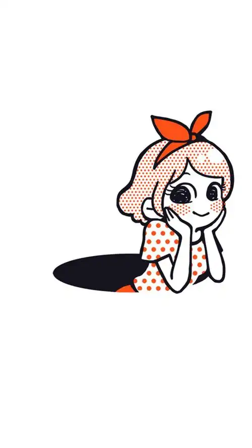 人物卡通唯美清新q图版本简约时尚布艺原创卡通漫画手绘插画动漫可爱