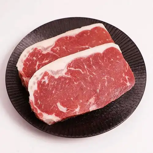 乌拉圭进口谷饲100天黑安格斯西冷牛排原切雪花无腌制500克