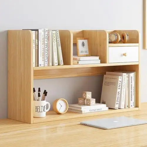 ins书桌用品收纳置物架北欧风格窗台上放的小书架简易原木色桌面