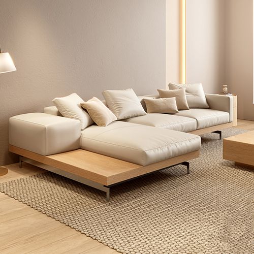 禅意极简真皮沙发客厅原木风北欧设计师意式侘寂风沙发纳威日式