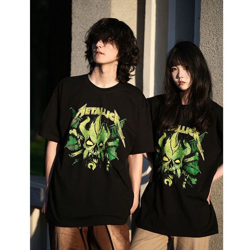 metallicat恤重金属新款专辑封面哥特风格暗黑摇滚纯棉短袖t恤