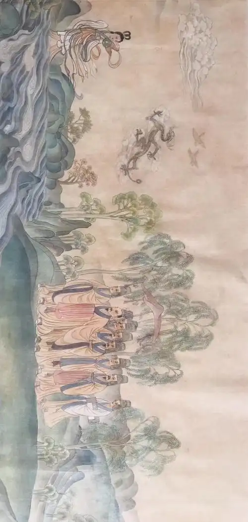 胡志工笔画:洛神赋图卷.长约十米.