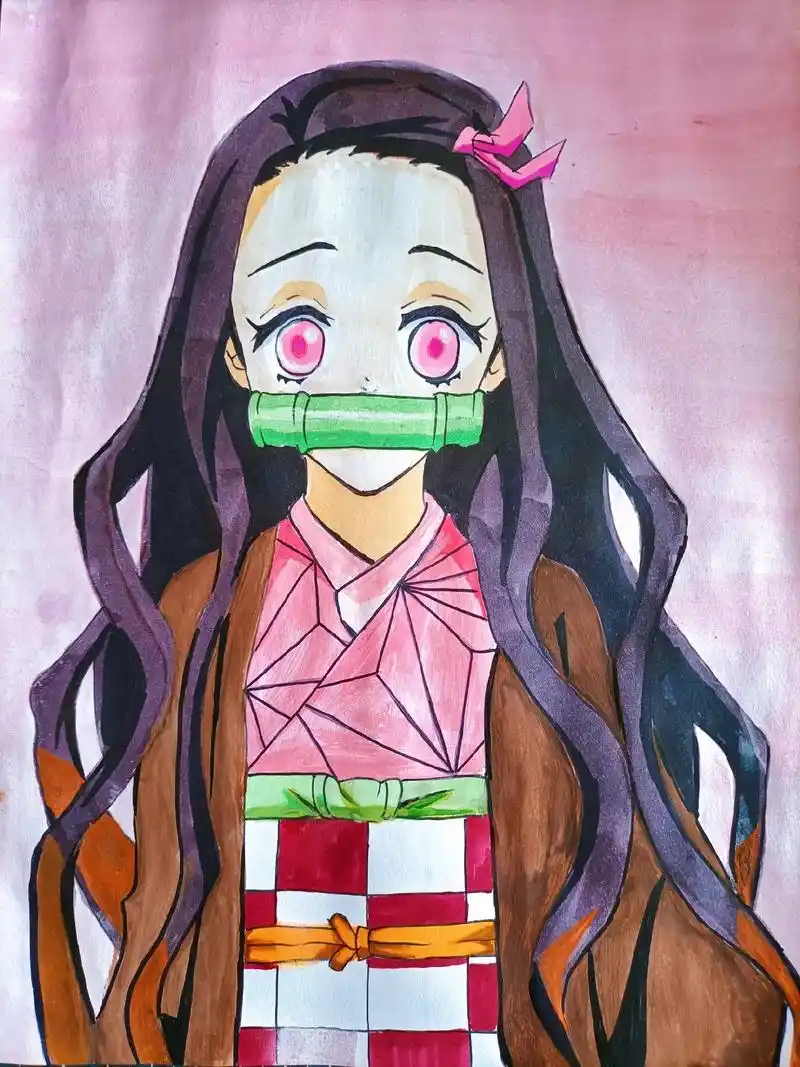 《鬼灭之刃》灶门祢豆子绘画步骤图拆解!祢豆子:"哥哥为什么你 - 抖音