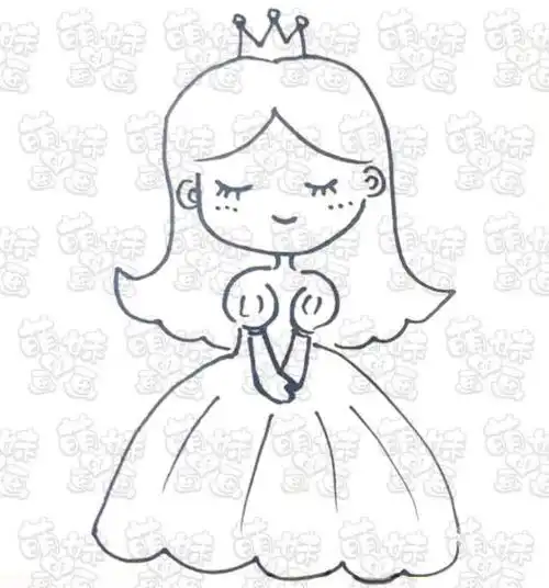 简笔画没有穿衣服的公主