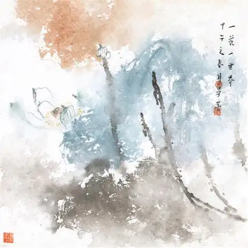 一花一世界_纸本水墨_国画_宝甄网