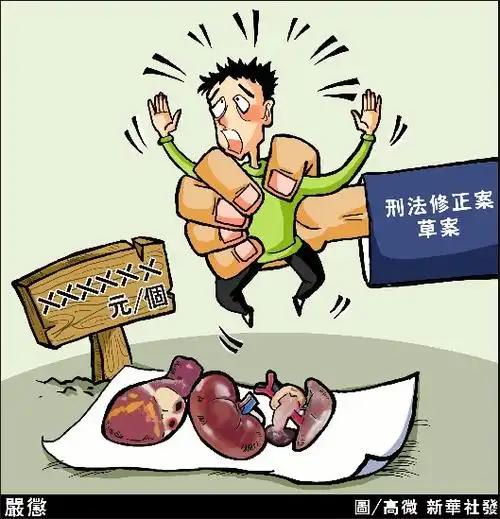 刑法修正案(八)草案增加条款,明确将非法买卖人体器官的行为规定为