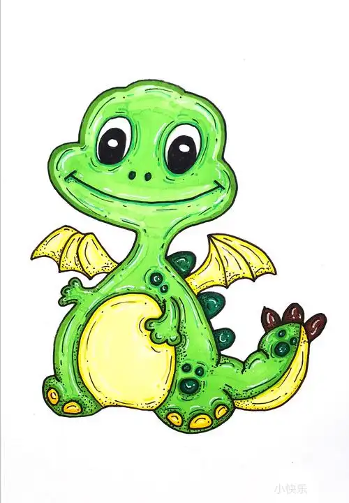 绿色小恐龙插画