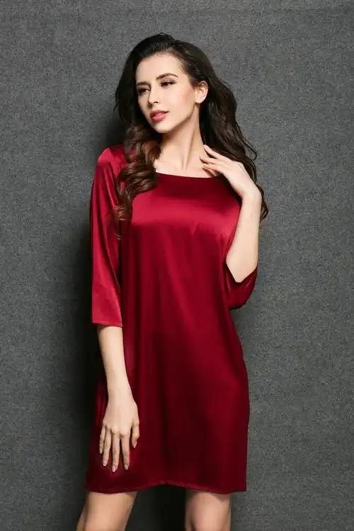 纯色真丝连衣裙图片_16