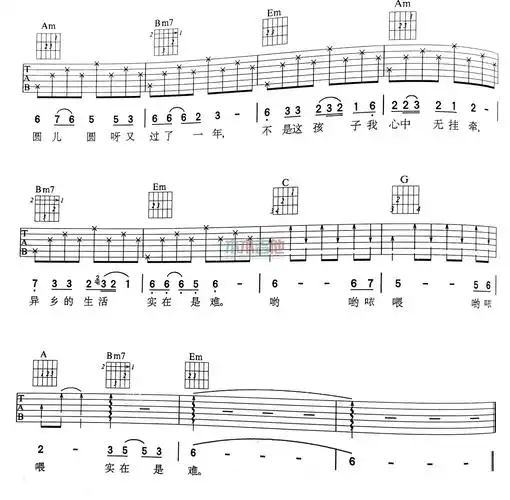离家的孩子(吉他谱)_离家的孩子(吉他谱)简谱_离家的孩子(吉他谱)吉他