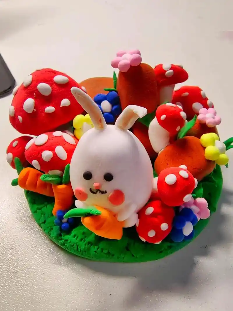 可爱小兔子黏土#超轻粘土手工 #创意手工 #上热门 #手工作 - 抖音