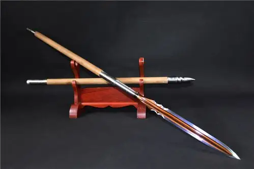 01372木柄龙胆亮银枪十八般兵器