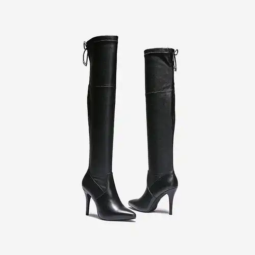 一代佳人尖头细跟长靴女过膝骑士靴超高跟过膝长靴女高筒17e96_7折