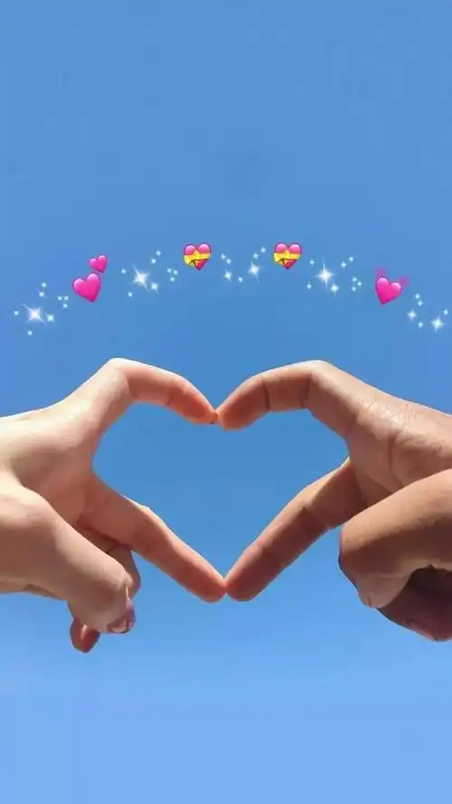 超甜爱心手势壁纸_网络