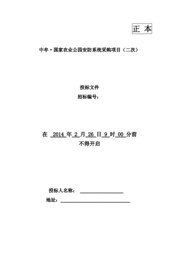 标书封套样本doc3页