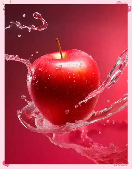 苹果在水中的微距摄影魅力