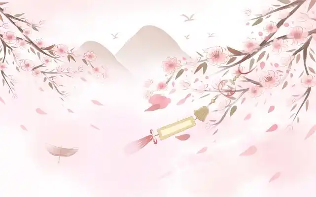 古风唯美春季樱花插画