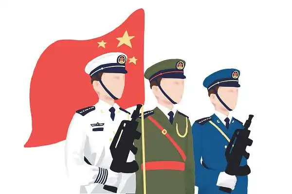 部队71建党节旗帜人物军人建军节人物素材