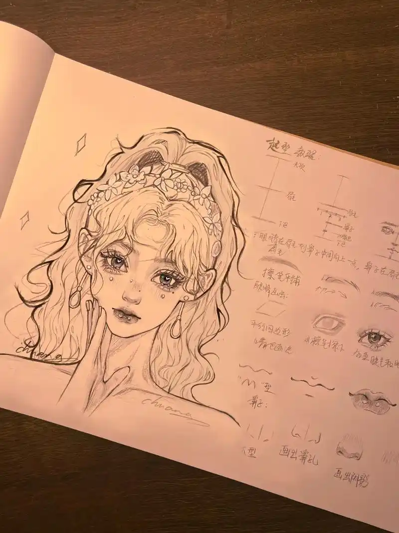 今天出一组正脸甜妹教程吧.#手绘 #原创 #画画教程 #画画 - 抖音