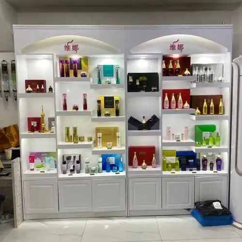 化妆品展示柜美容院欧式烤漆产品柜护肤品精品展柜多功能陈列柜台