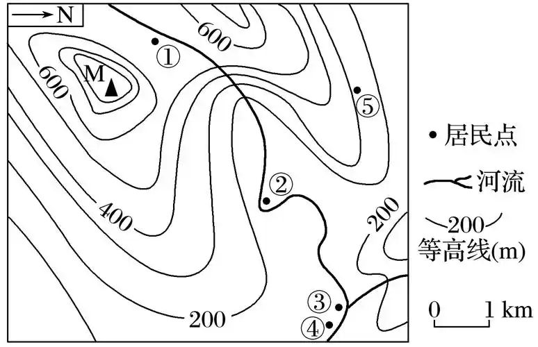 读"某区域等高线地形图",完成8~9题.