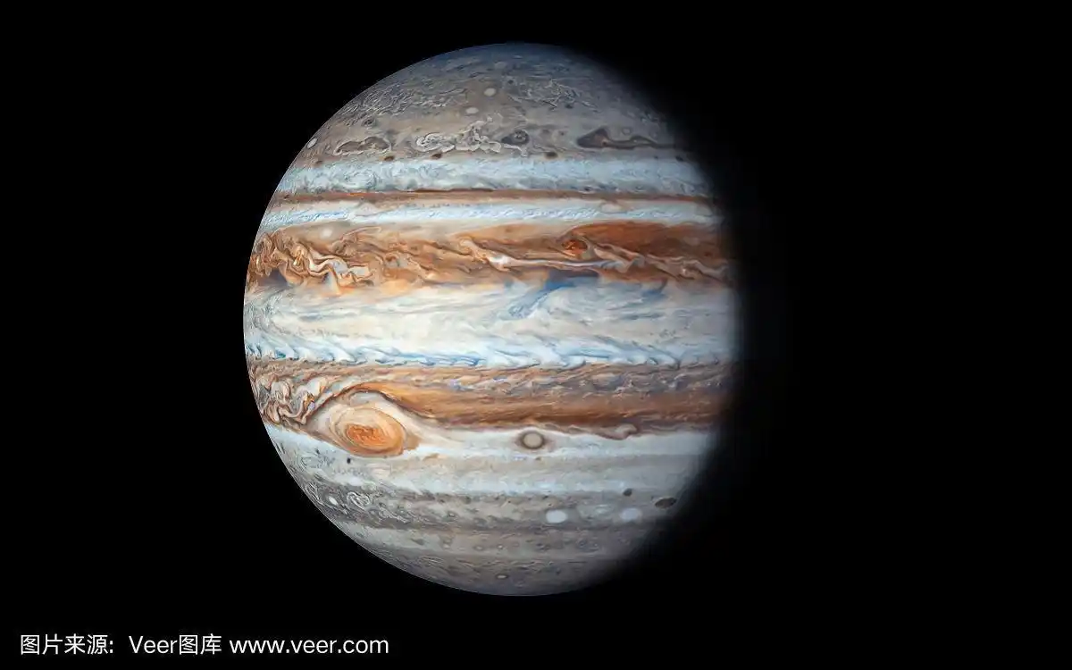 木星行星孤立在黑色
