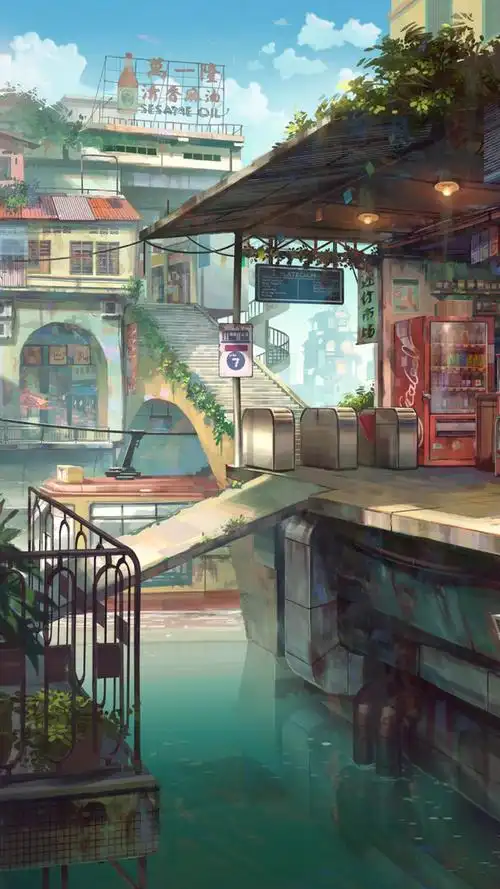 唯美风格动漫风景手机壁纸,每张都像一幅梦幻的画