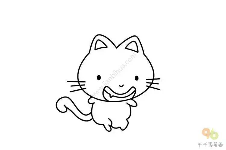 二次元人物简笔画手绘q版猫咪简笔画儿童简笔画 可爱卡通人物呆萌可爱