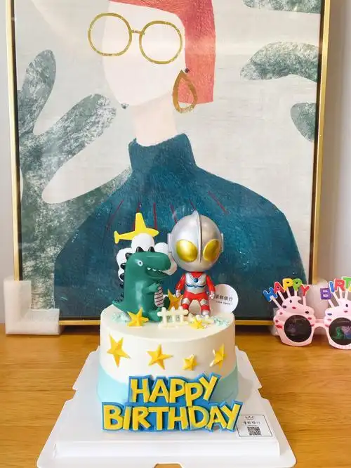 6寸奥特曼怪兽恐龙男孩男宝宝周岁生日蛋糕