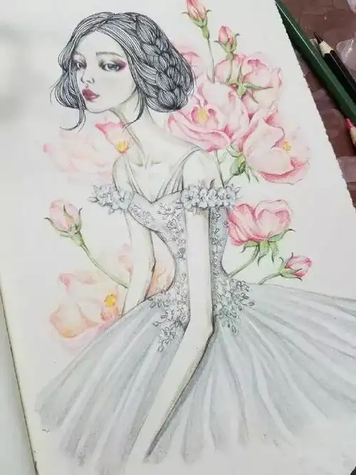 一步一步教我画婚纱裙,怎样画公主晚礼服