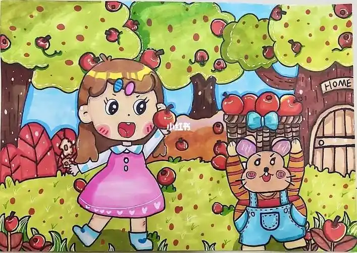 儿童画秋天丰收简笔画