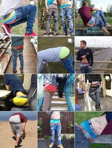 相传sagging诞生于美国监狱,年代说不好,因为不允许系皮带(所以无法